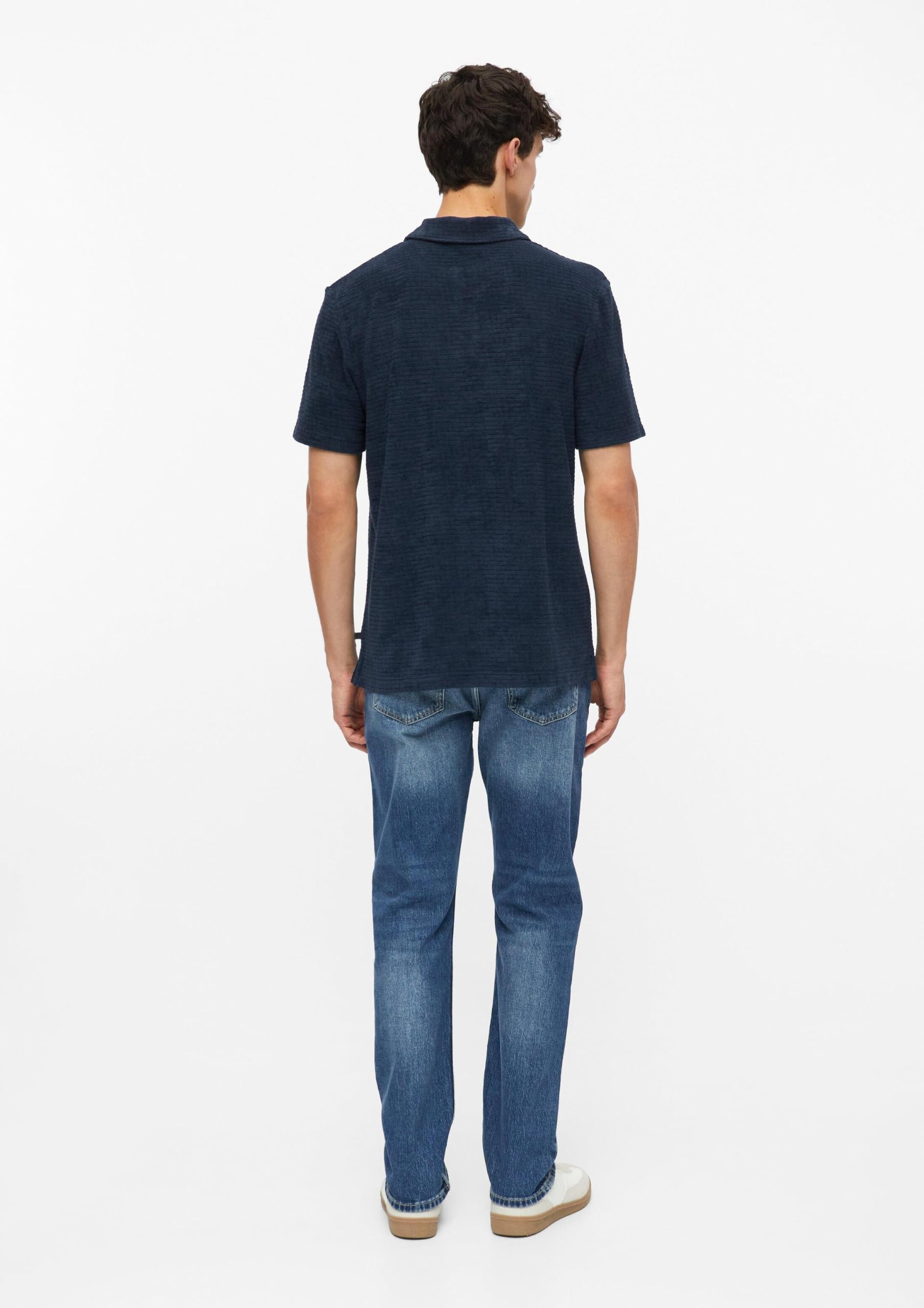 s.Oliver Polo-Shirt Strukturfrottee Navy Baumwolle