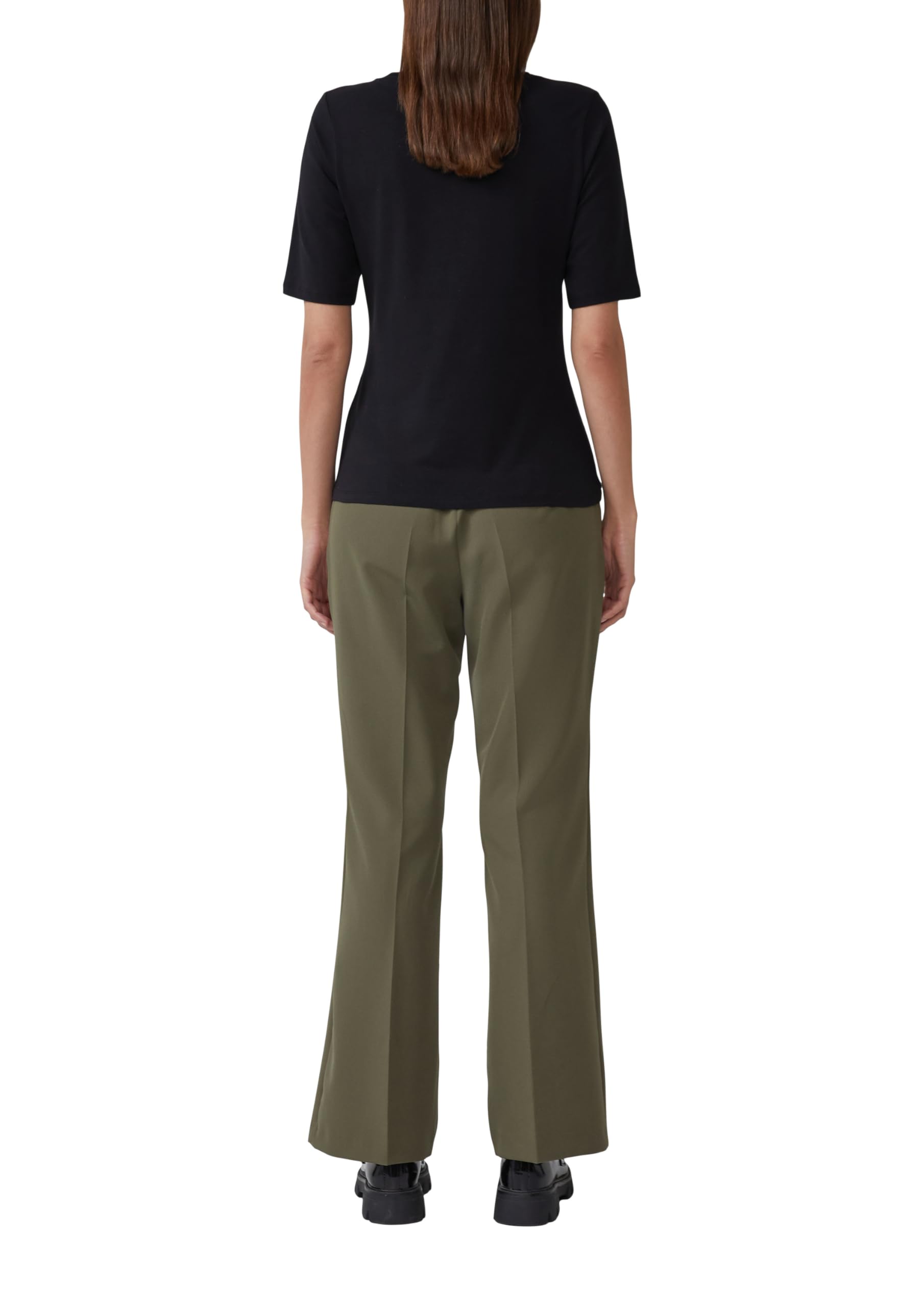 s.Oliver T-Shirt Baumwollmix Satindetail weiß Regular Fit