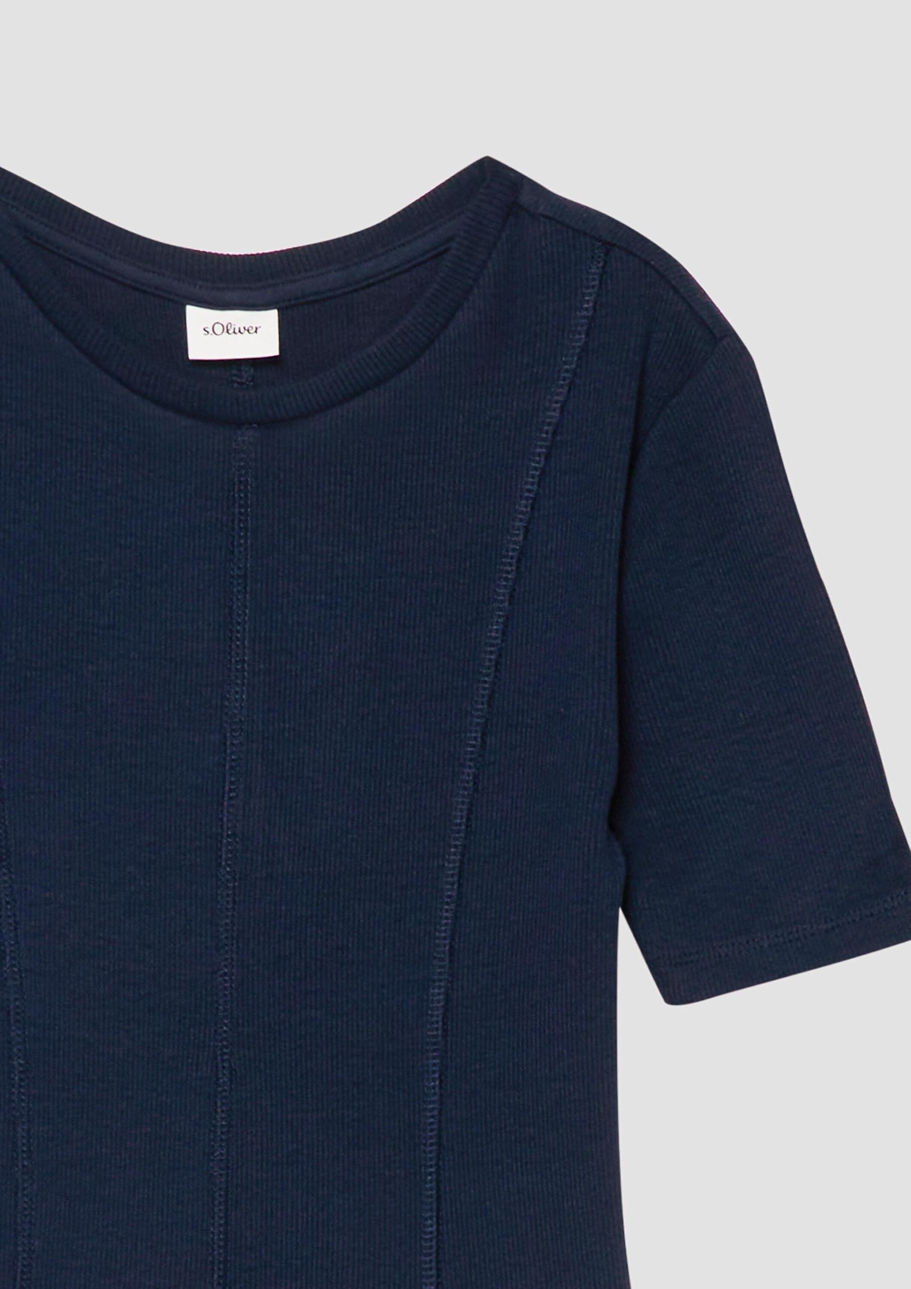 s.Oliver RED LABEL Rippkleid kurzarm Navy
