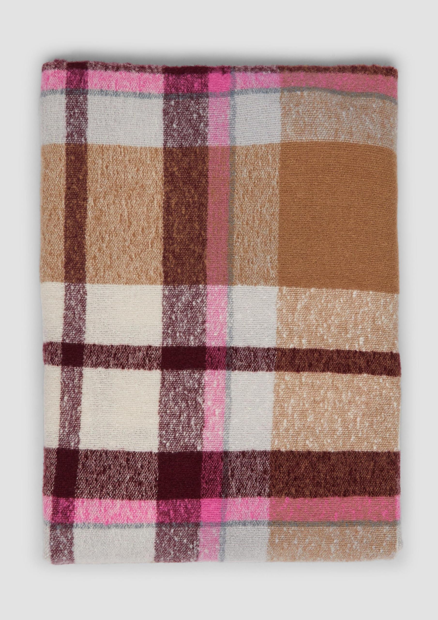 s.Oliver Junior Schal Karo-Muster helles Beige
