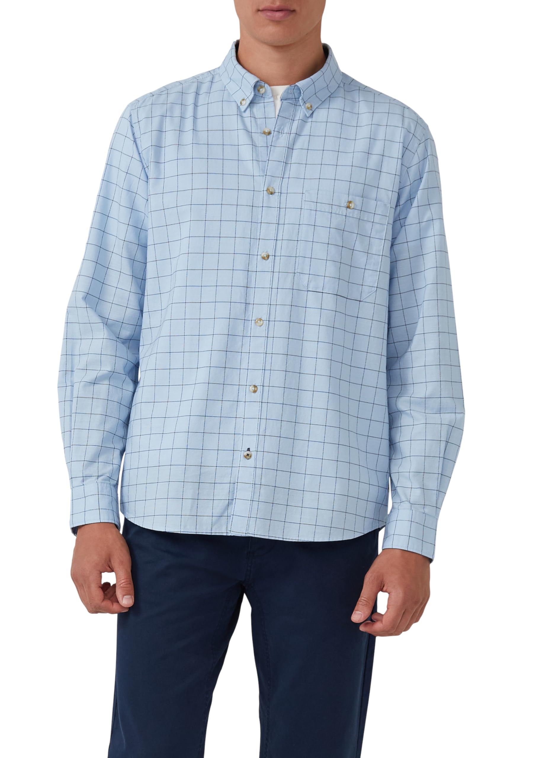 s.Oliver RED LABEL 2169482 Hemd Langarm L blau Karo