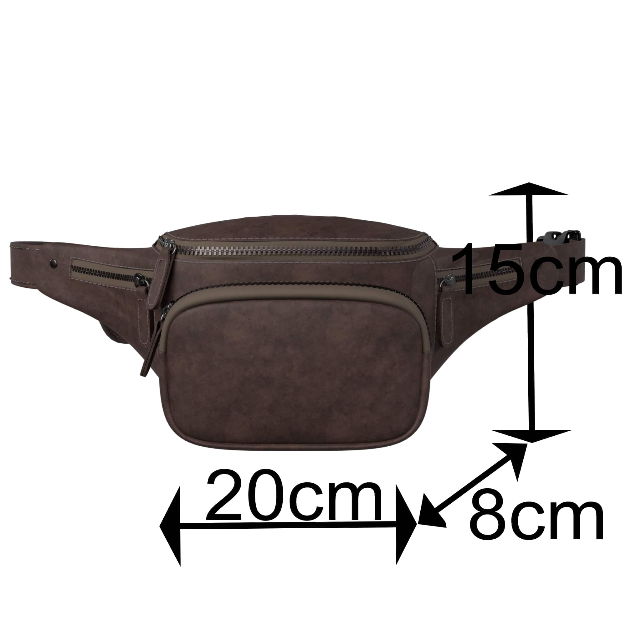 BEZLIT 30654 Bauchtasche Braun Echtleder Crossbody