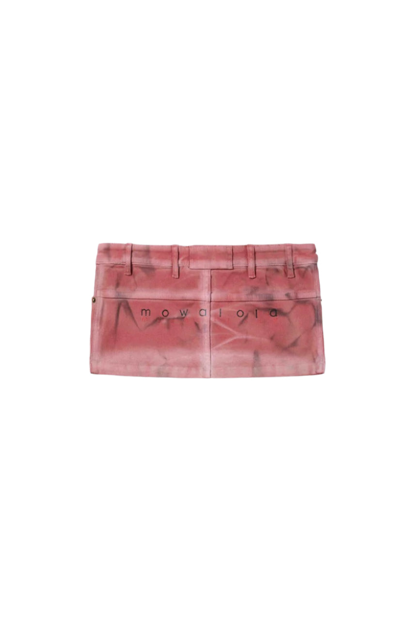 Mowalola Moto Skirt Minirock dirty red Baumwolle