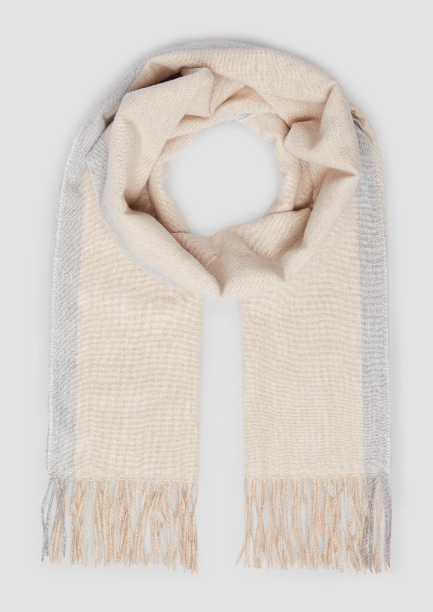 s.Oliver Junior Schal Fransen Colour-Blocking beige