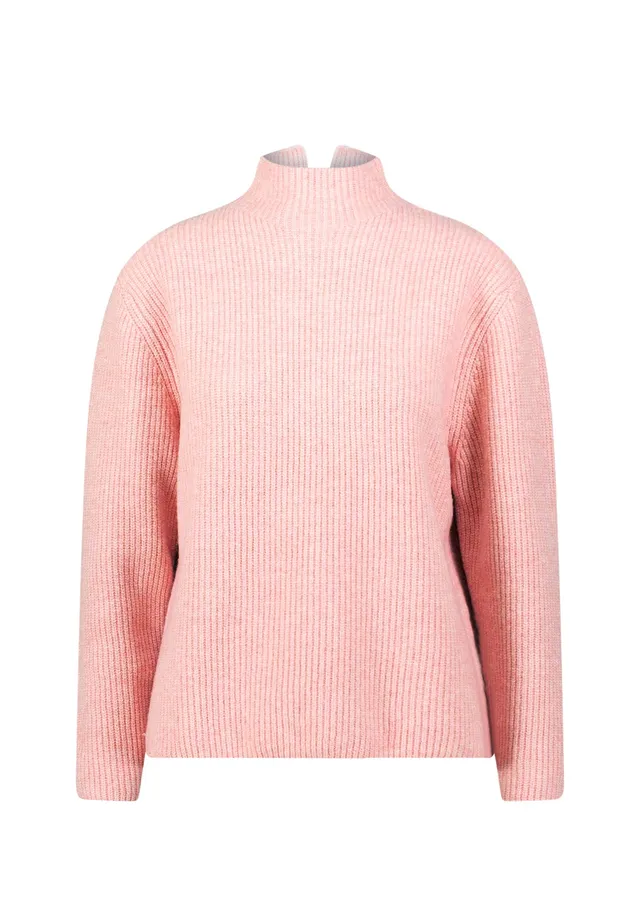 zero Strickpullover mit Stehkragen Rose Gr.40 Melange