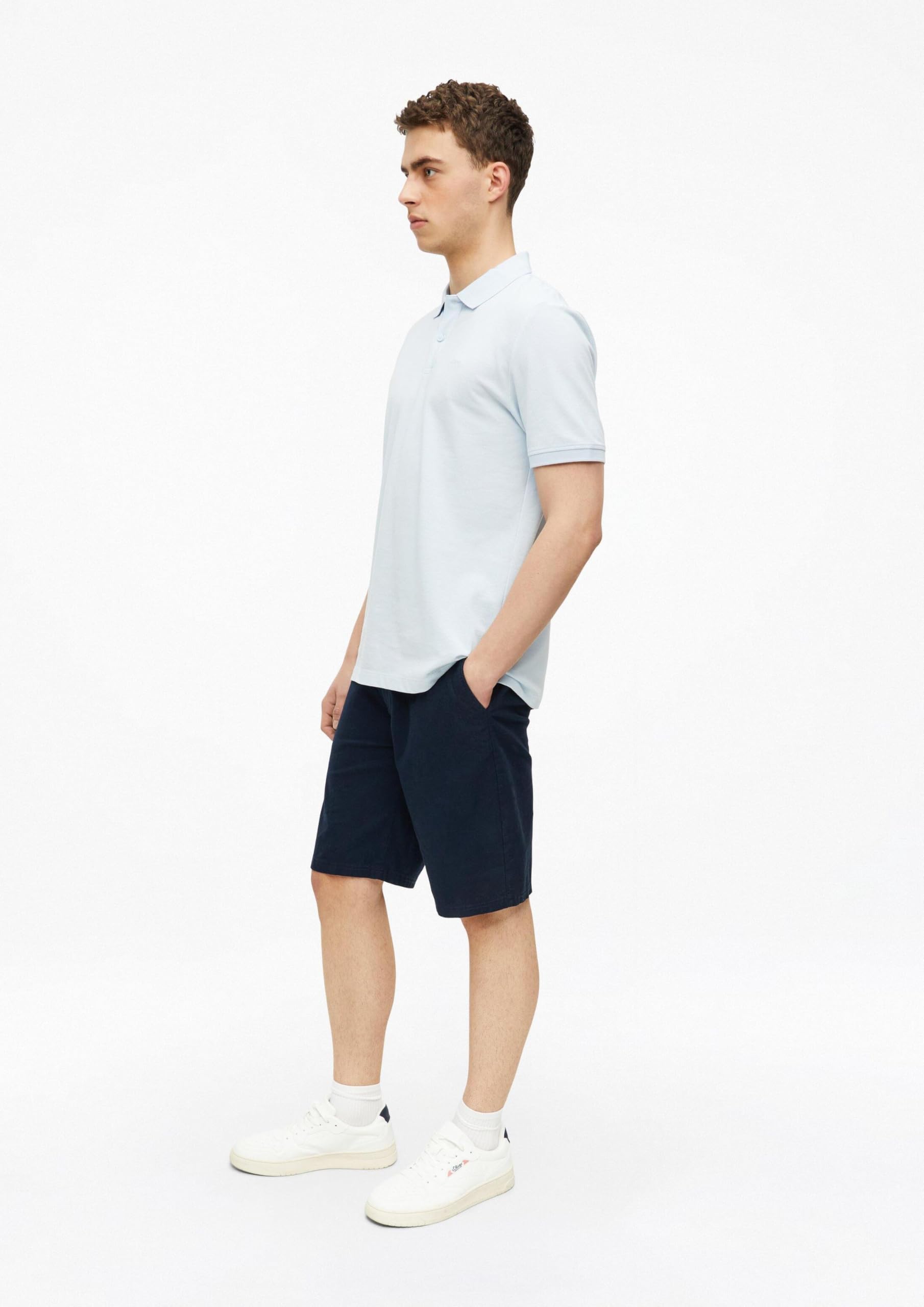 s.Oliver RED LABEL Polo-Shirt Baumwolle blassblau kurzarm