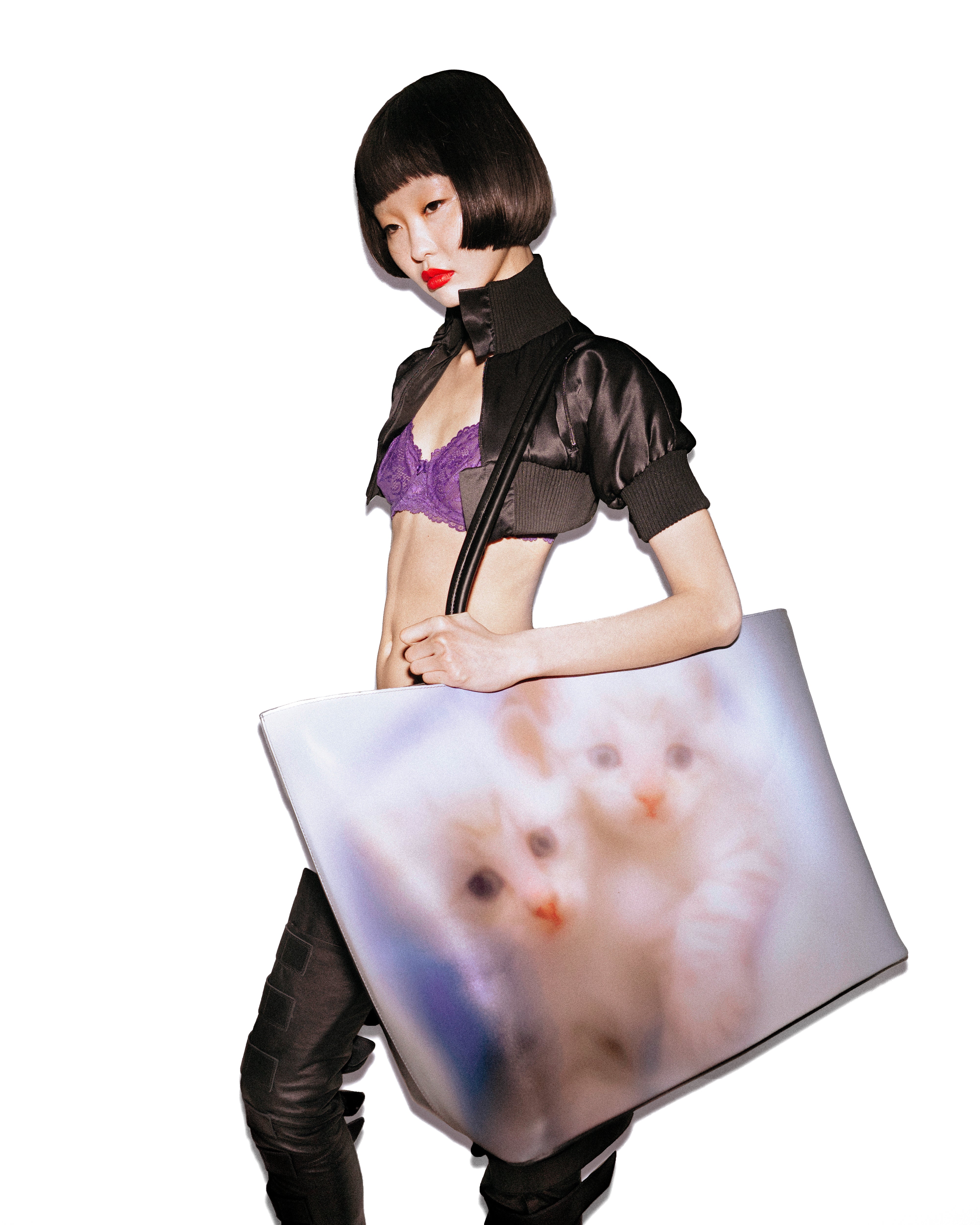 Mowalola Kitty Travel Bag Tote aus Leder