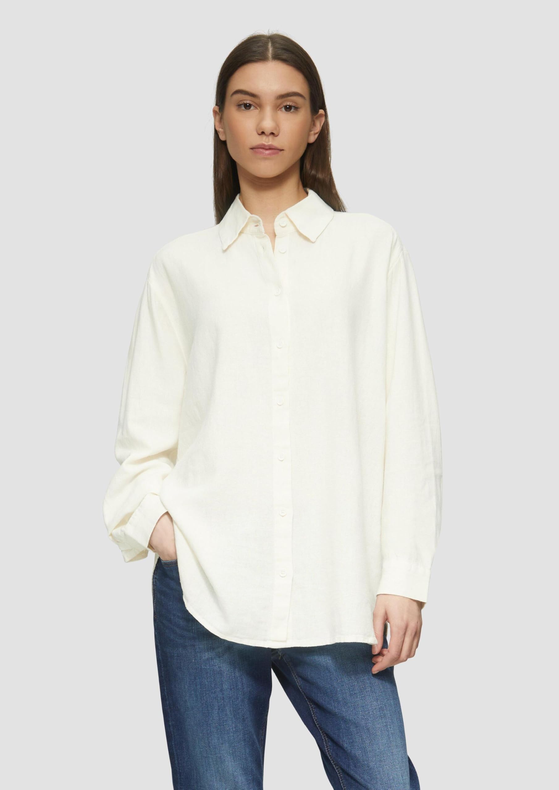s.Oliver QS Bluse Langarm Leinen Damenbluse