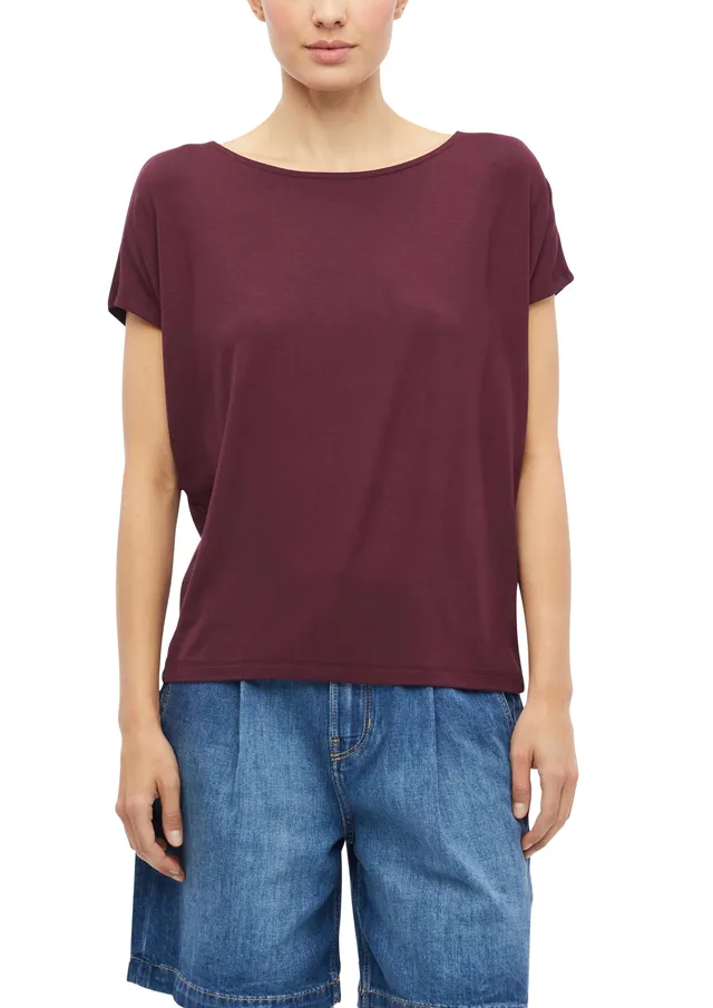 s.Oliver RED LABEL Fließendes Jersey-Shirt T-Shirt mit überschnittenen Schultern
