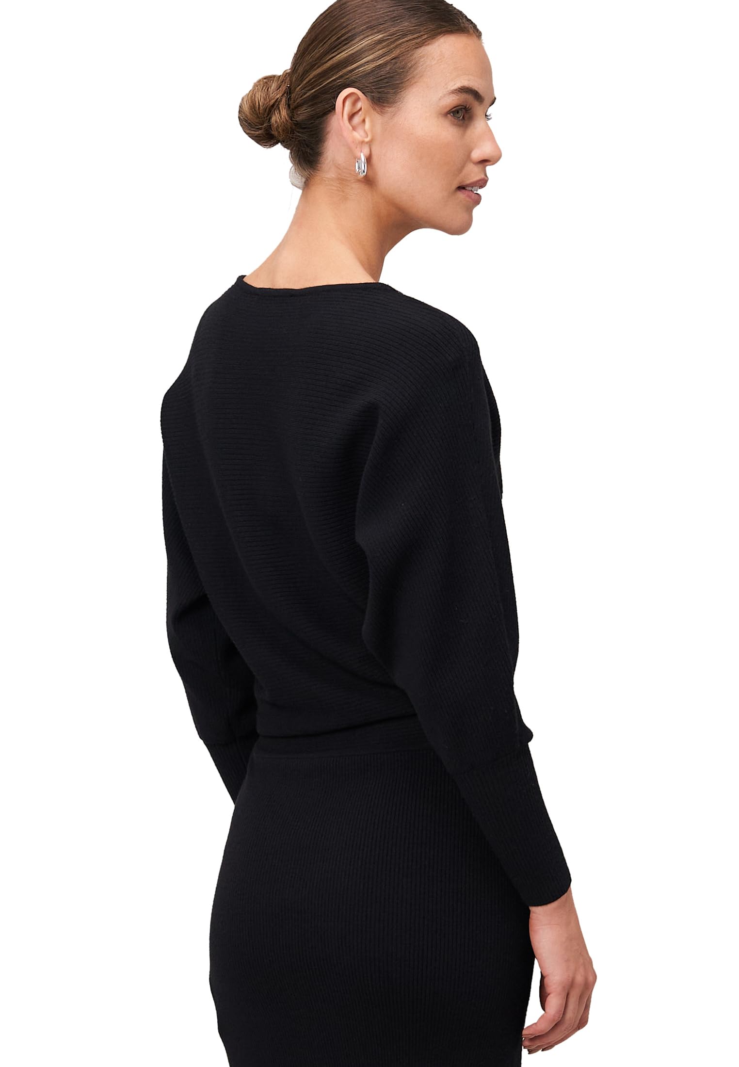 zero Strickkleid U-Boot-Ausschnitt 40 Black Beauty midi
