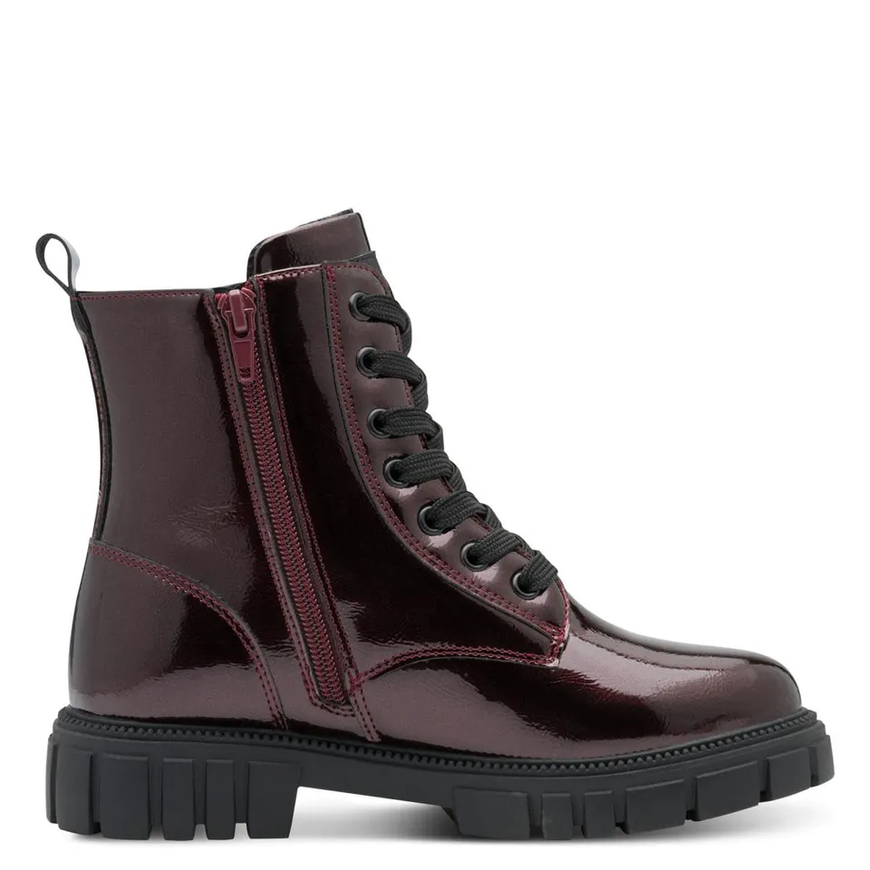 s.Oliver Junior Stiefeletten Bordeaux Pat Reissverschluss