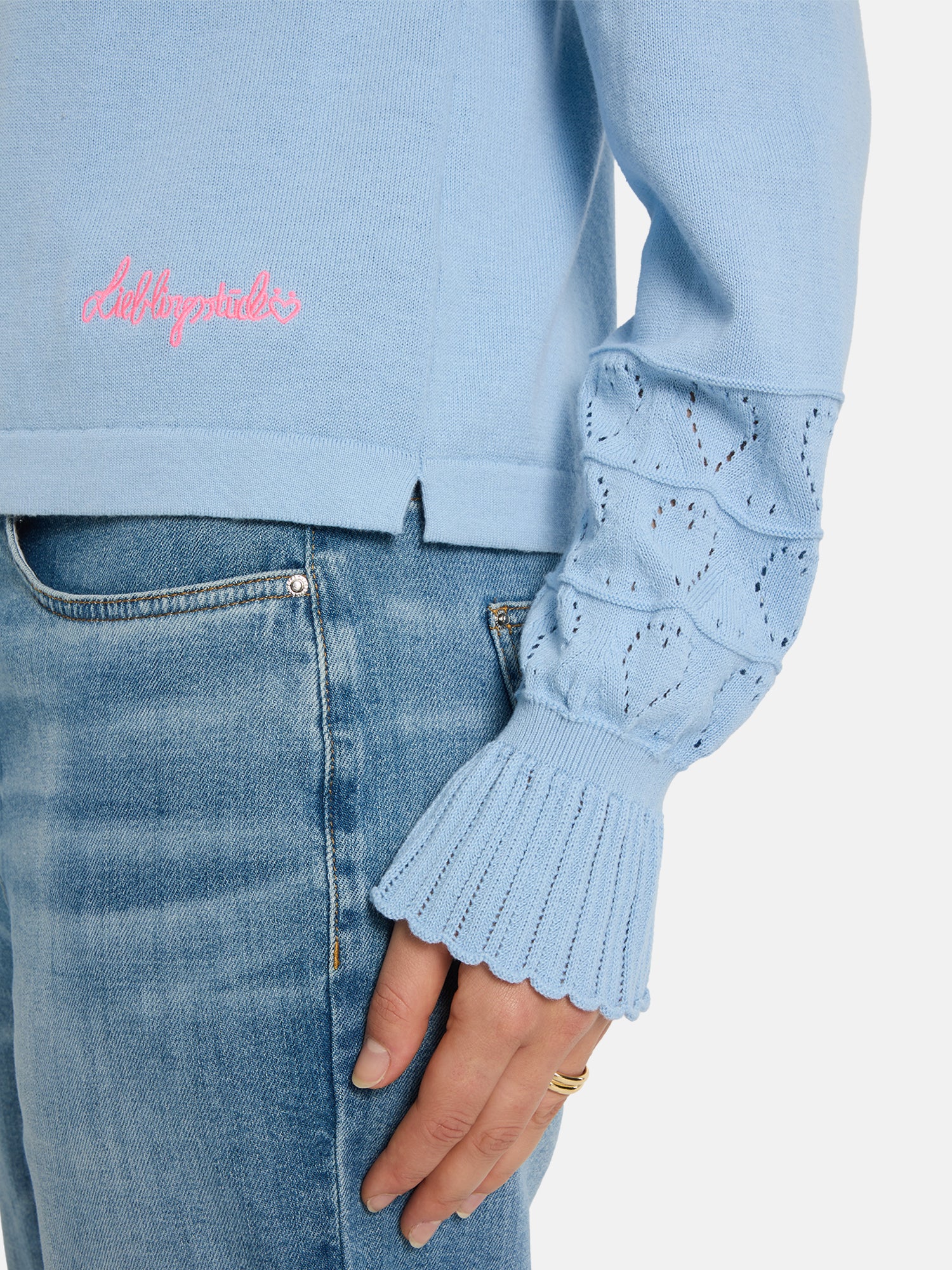 Lieblingsstück ZazaL Strickjacke blue bell Herzmuster