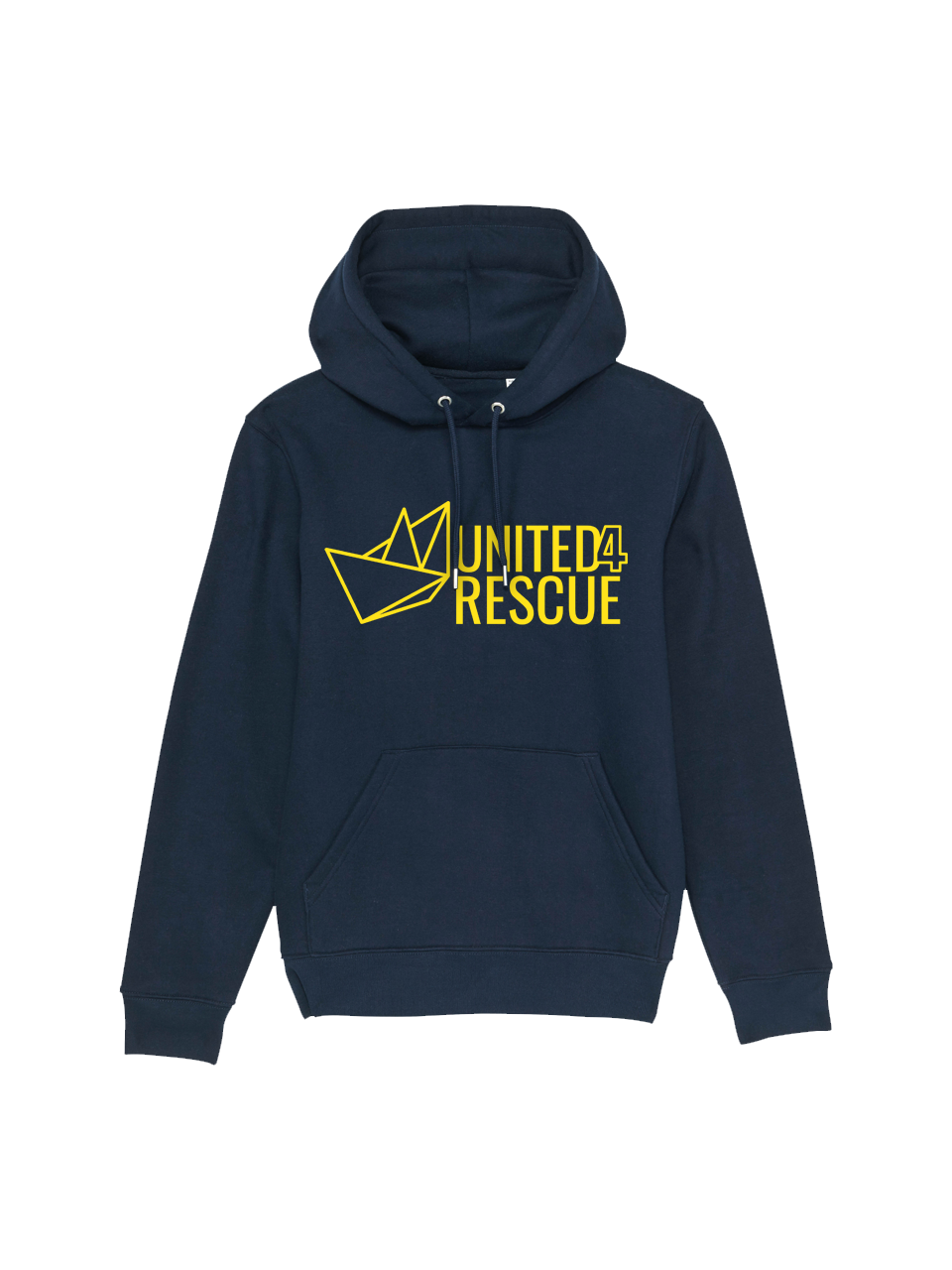 United4Rescue Logo groß Kapuzenpullover French Navy Bio