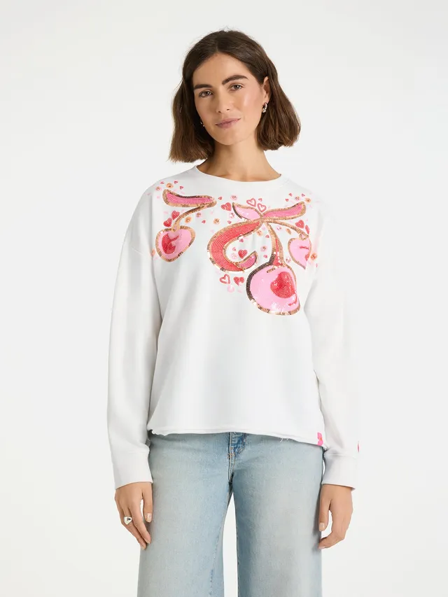 Lieblingsstück GlamL Sweatshirt offwhite Baumwolle Motiv