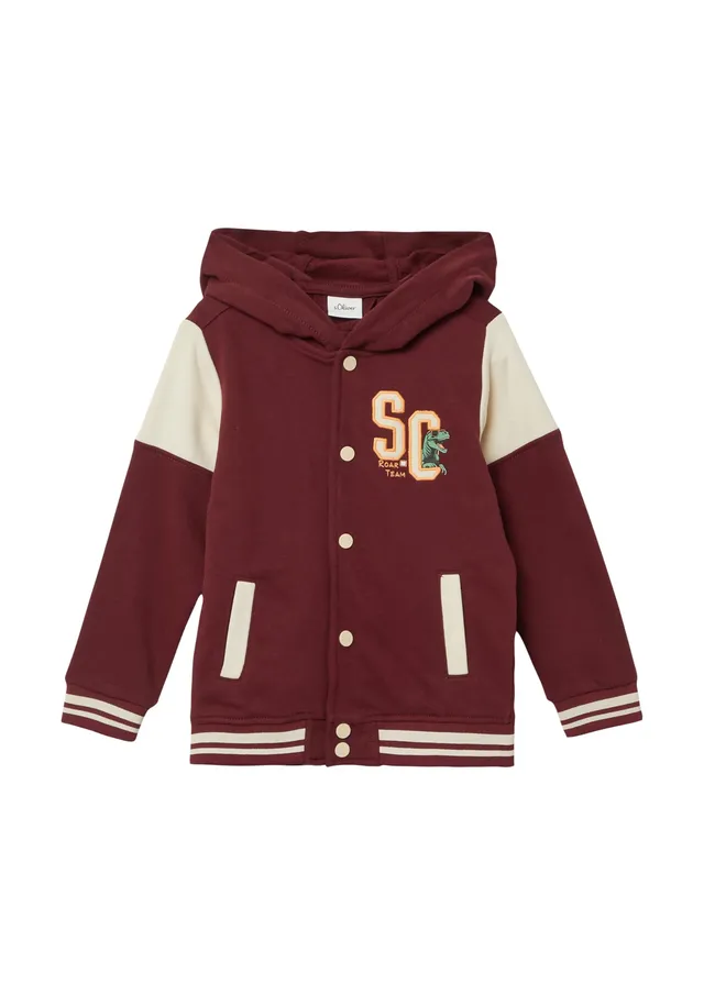 s.Oliver College-Jacke Applikation Kapuze Sweatjacke