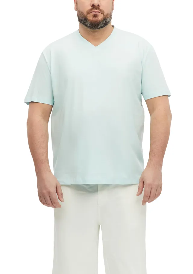 s.Oliver Big Size T-Shirt V-Ausschnitt Baumwolle schwarz