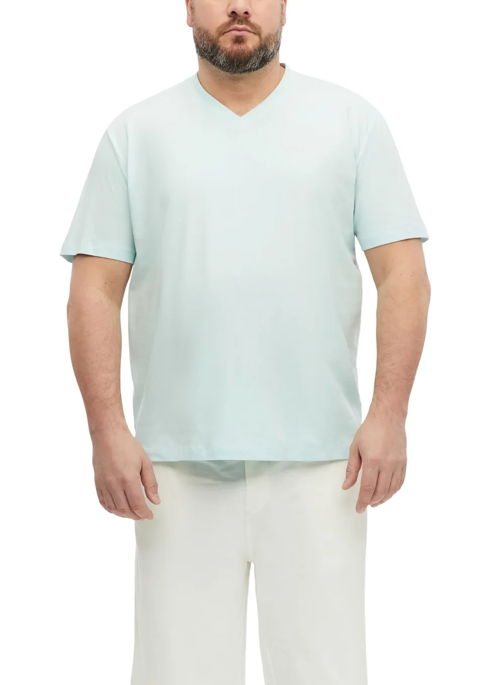 s.Oliver Big Size T-Shirt V-Ausschnitt Baumwolle schwarz