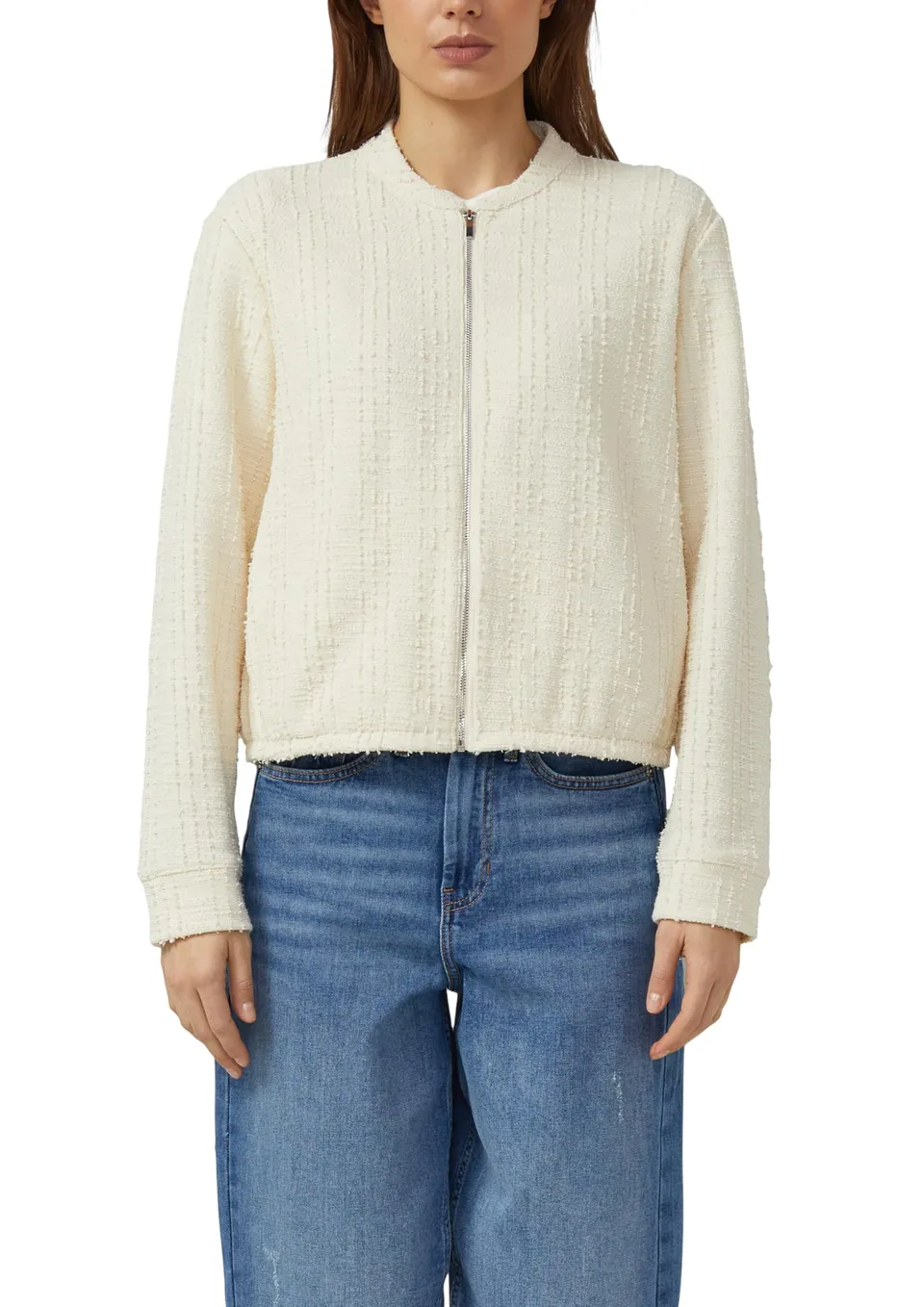 s.Oliver Red Label Sweatshirt-Jacke strukturiert Taschen