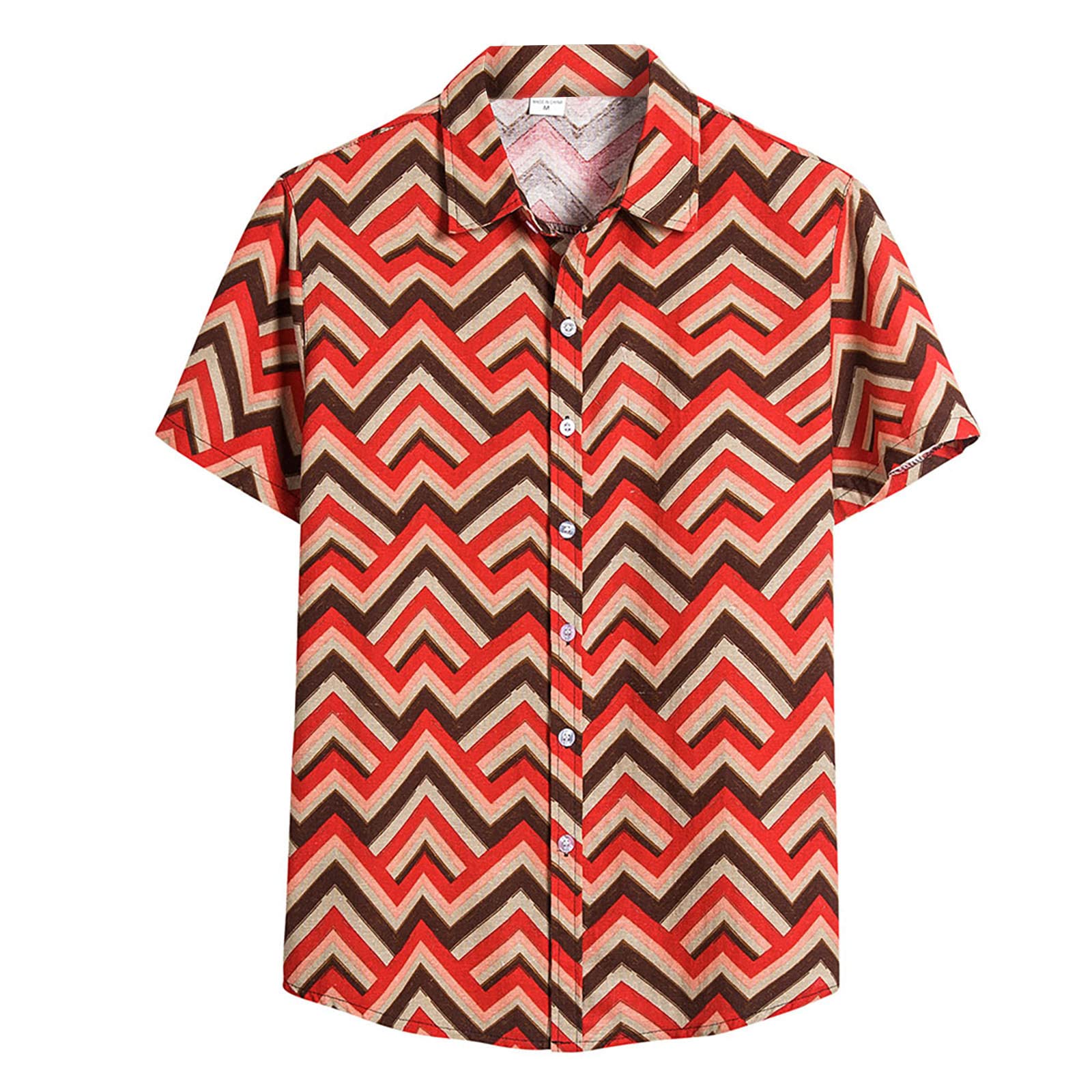 Singular AG Hawaiihemd Palmen Herren XXL Braun Kurzarm