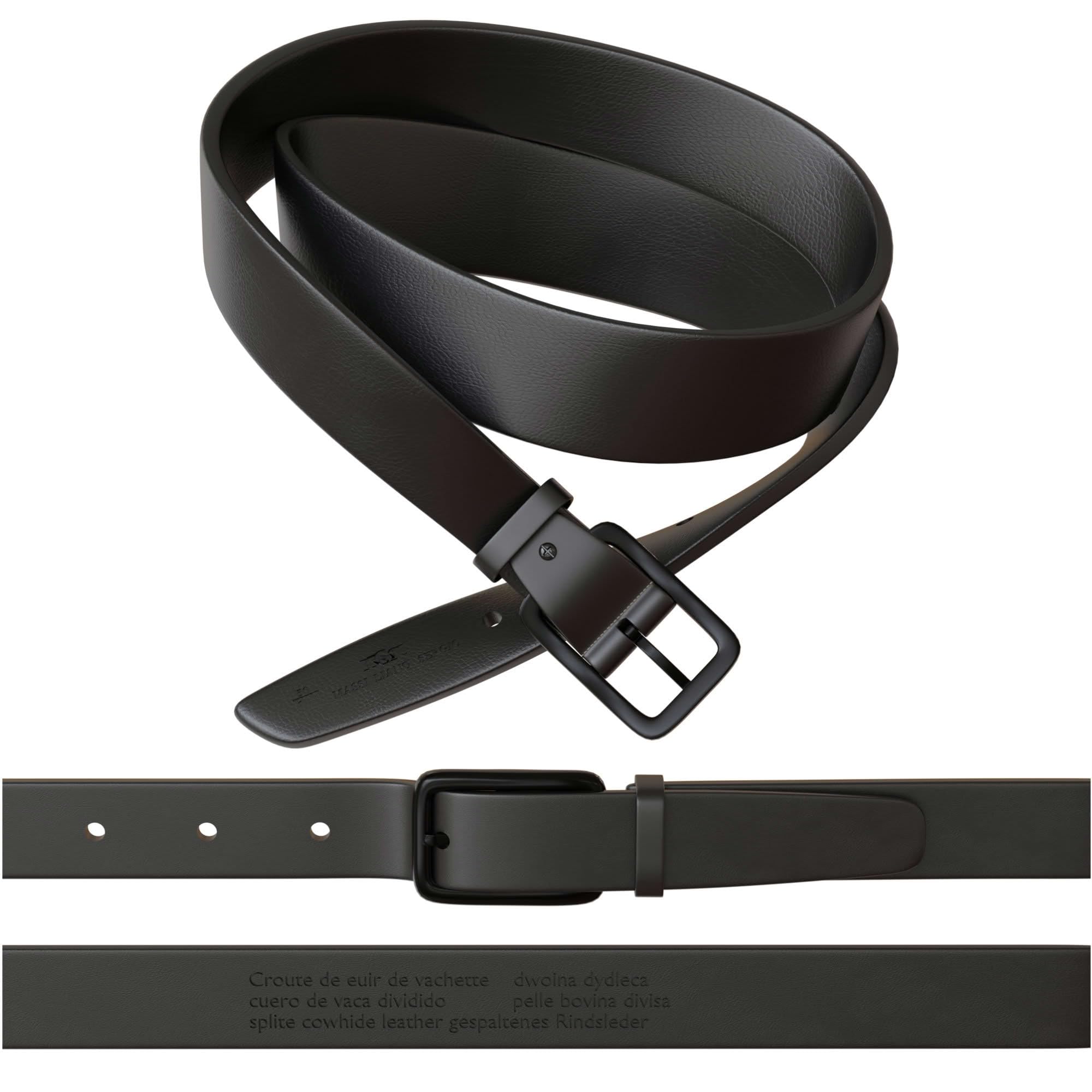 BEZLIT Herren Ledergürtel 4 cm Schwarz Rindsleder