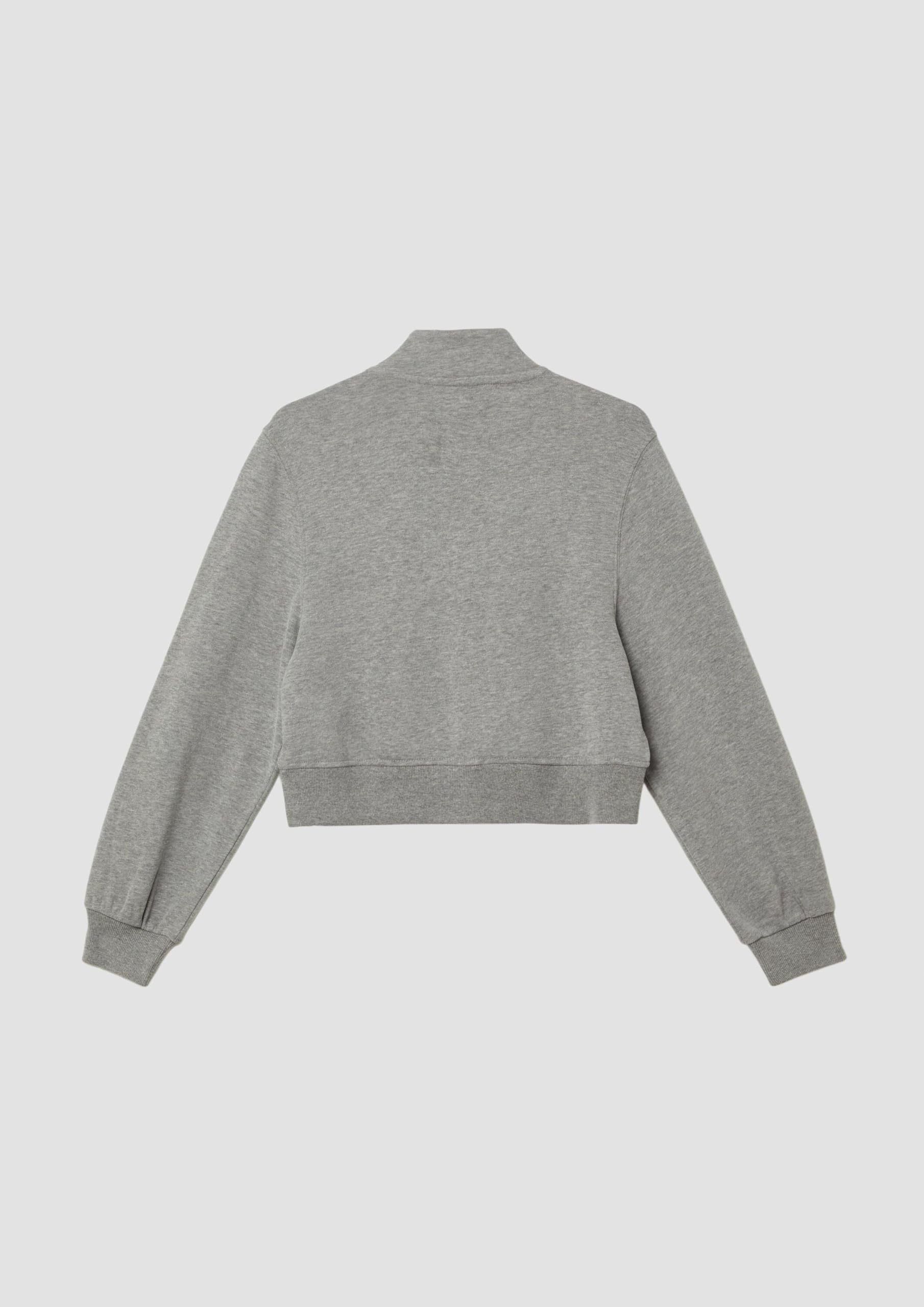 s.Oliver RED LABEL Cropped-Sweatshirt creme Stehkragen