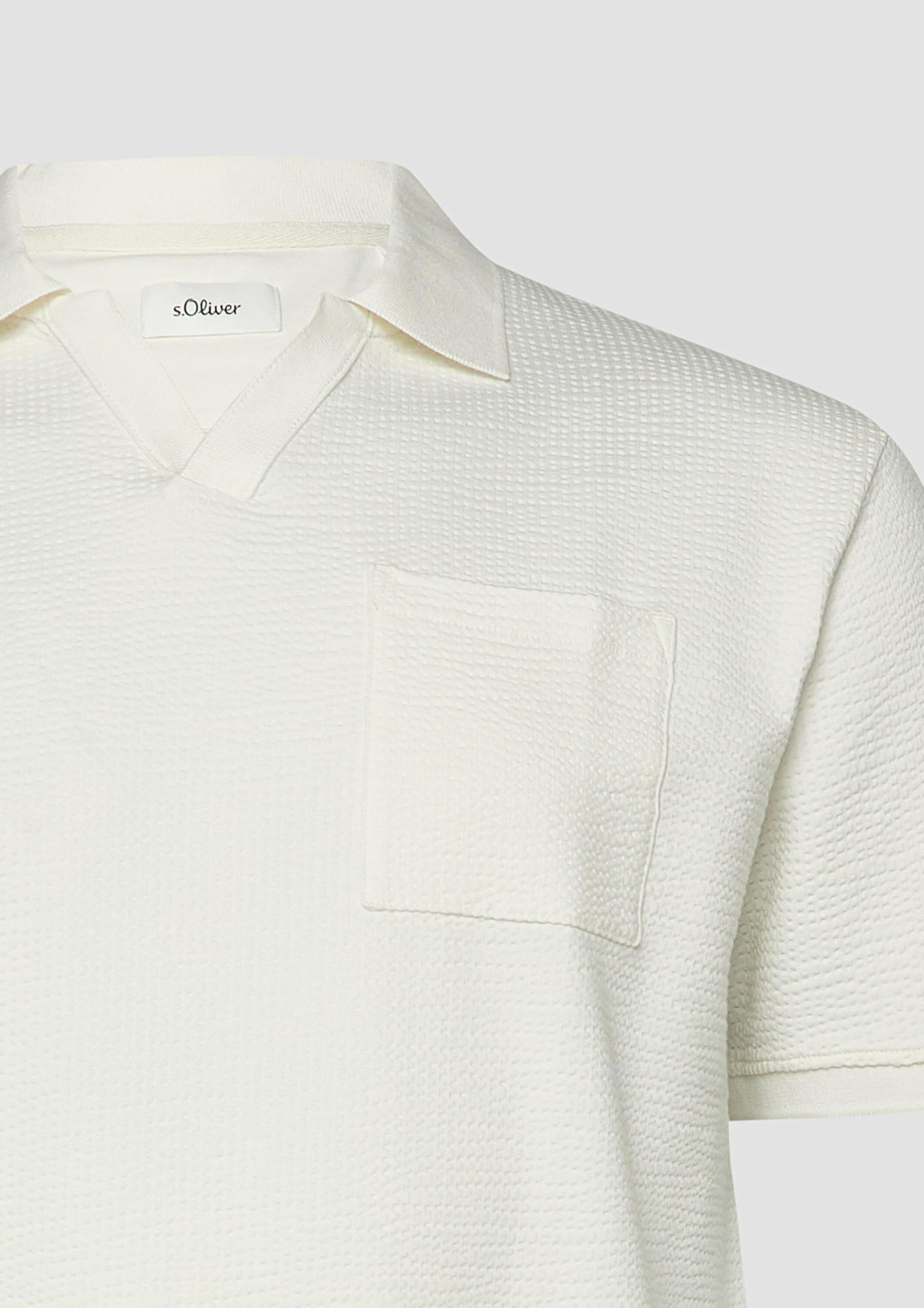 s.Oliver Junior Poloshirt Brusttasche 4XL Creme Jacquard