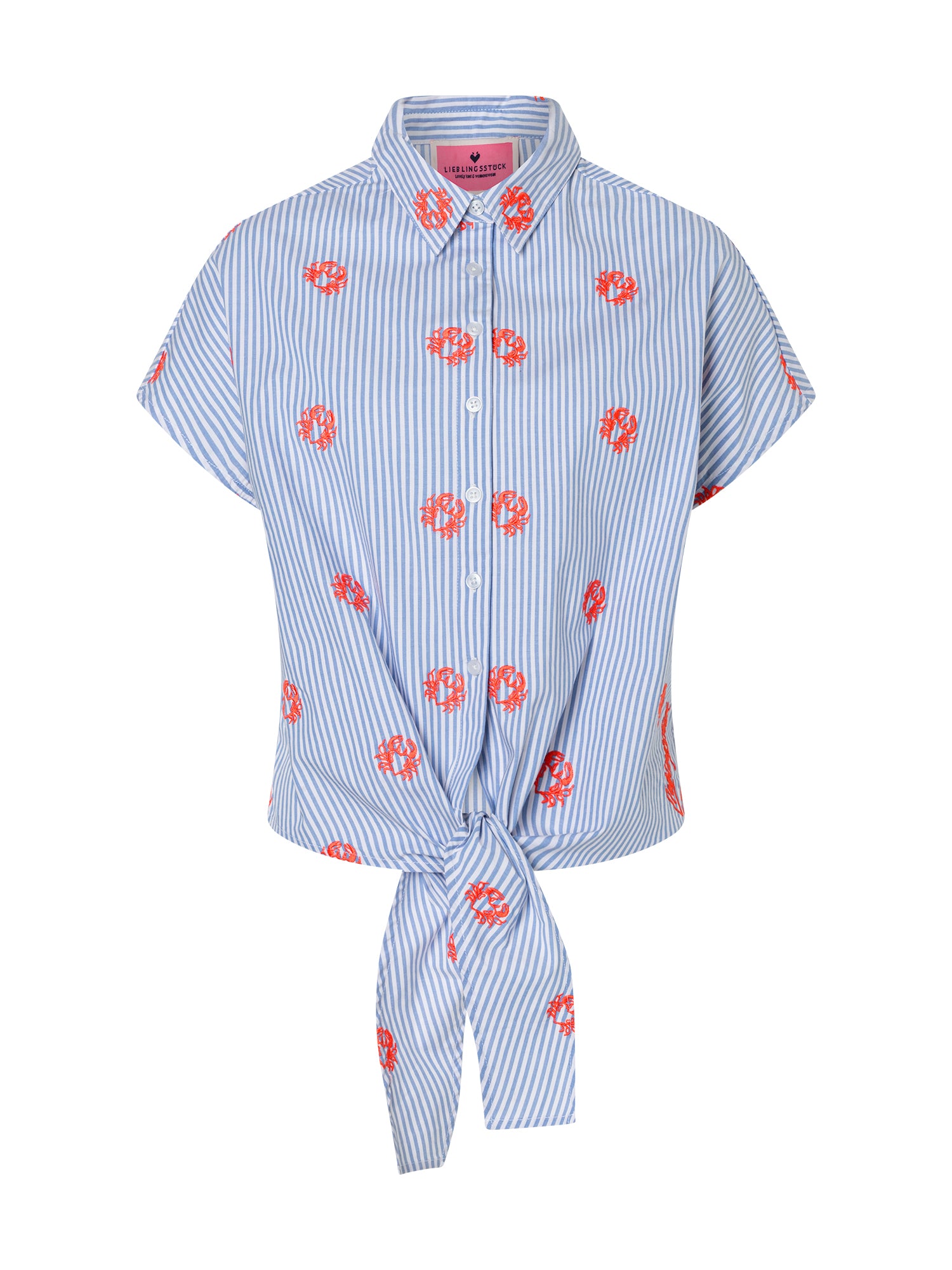 Lieblingsstück RiyaL Kurzarm Bluse blue bell Baumwolle
