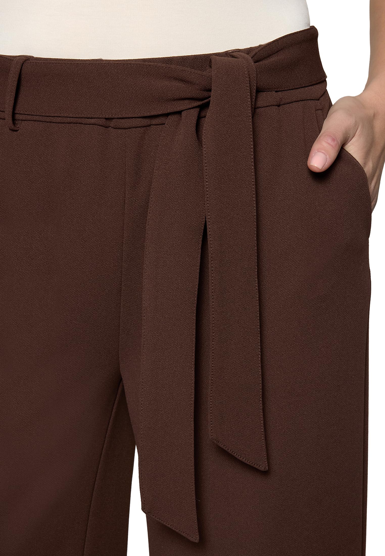 zero Hose mit Stoffgürtel Gr.40 Chicory Coffee