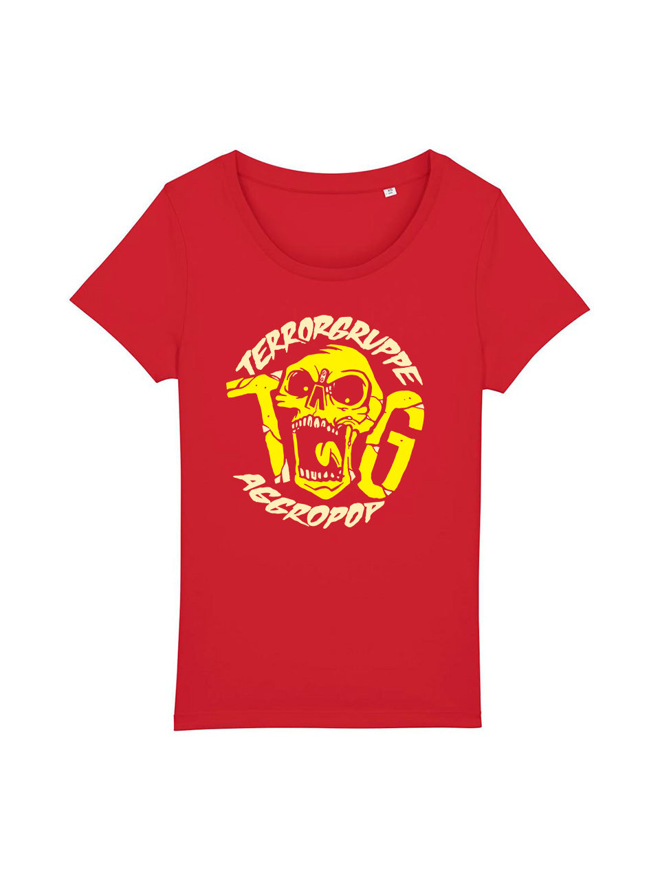 dna merch Terrorgruppe Aggropop T-Shirt Damen Rot Biobaumwolle