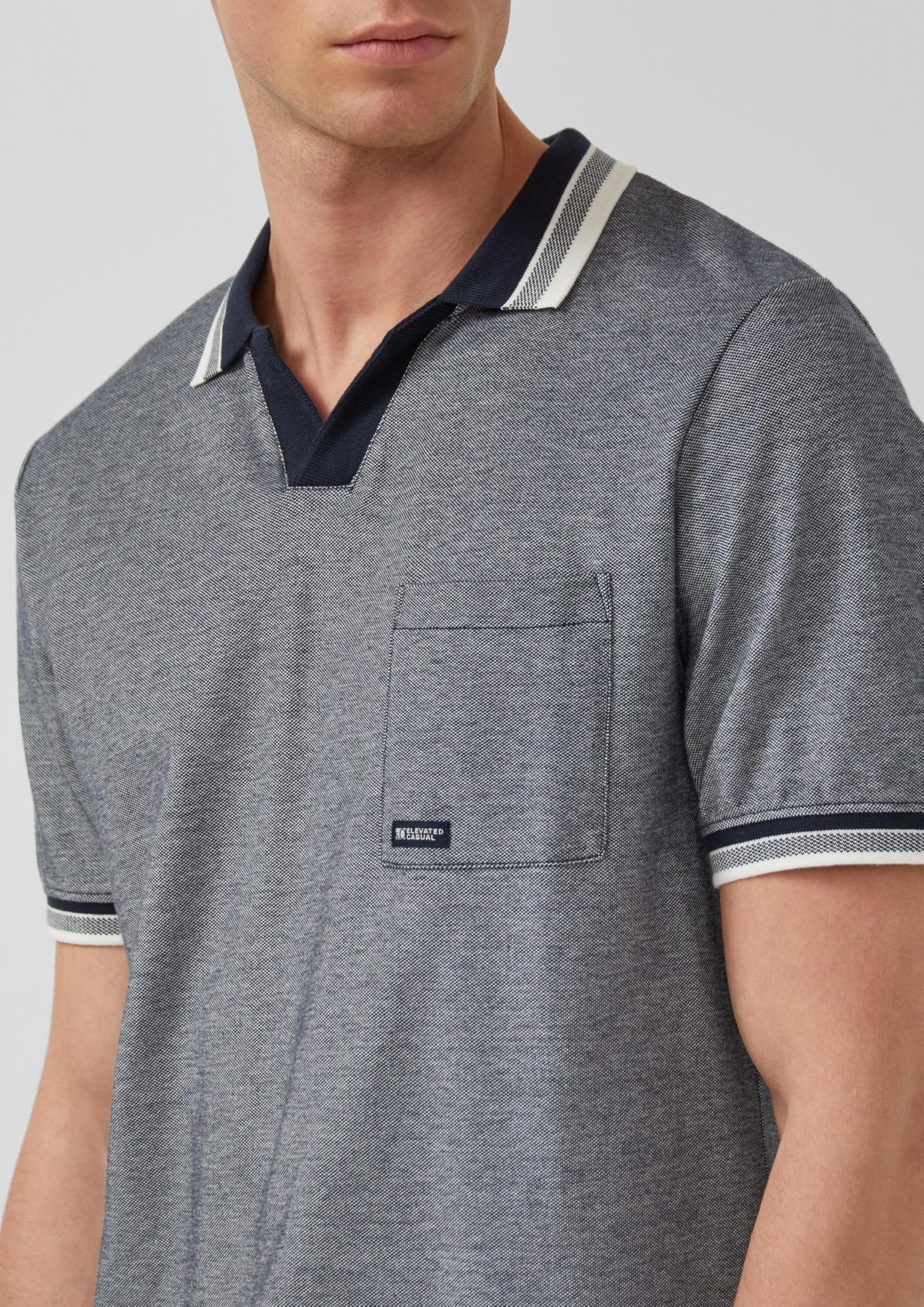 s.Oliver Bi-Color Piqué Poloshirt L mit Brusttasche