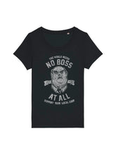 dna merch No Boss At All Langarmshirt Biobaumwolle schwarz