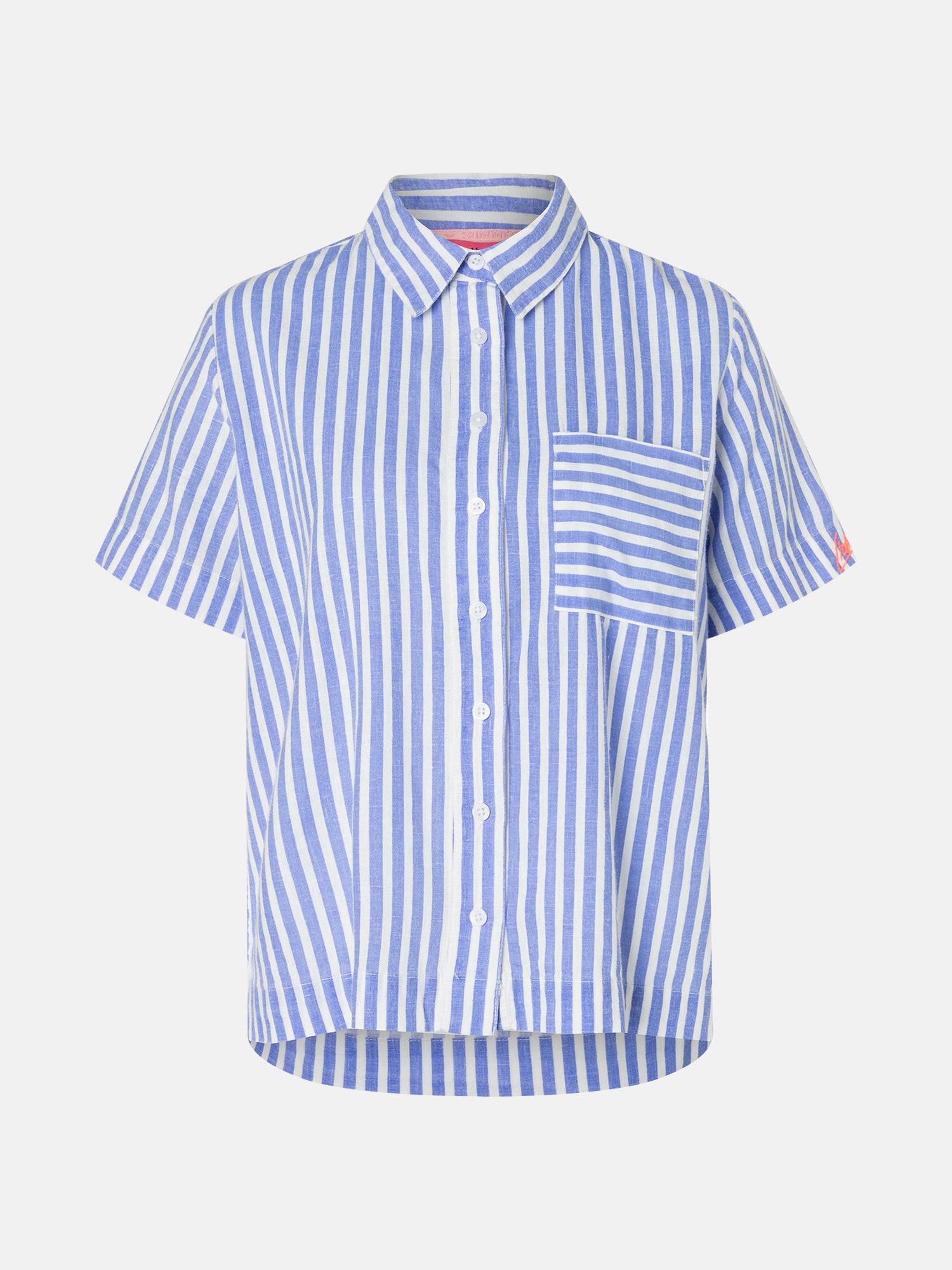 Lieblingsstück PeraL Kurzarm-Bluse royal blue gestreift