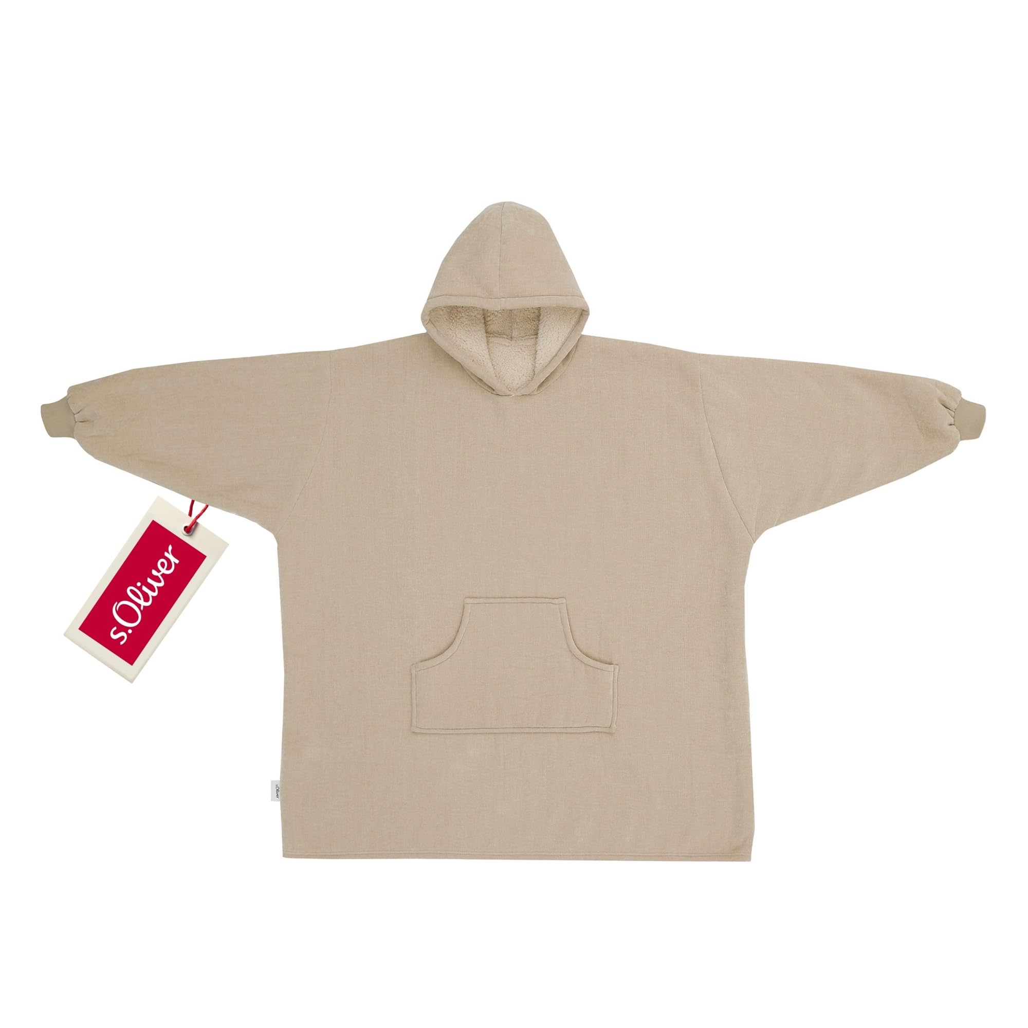 s.Oliver Lounge Hoodie Polyesterflausch grau Einheitsgröße