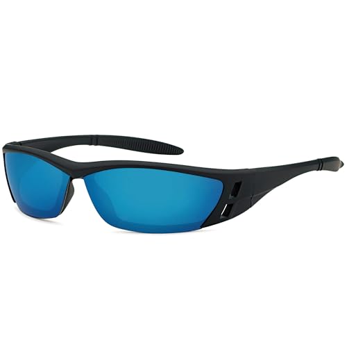 BEZLIT Sport Sonnenbrille UV400 Fahrradbrille Blau Verspiegelt