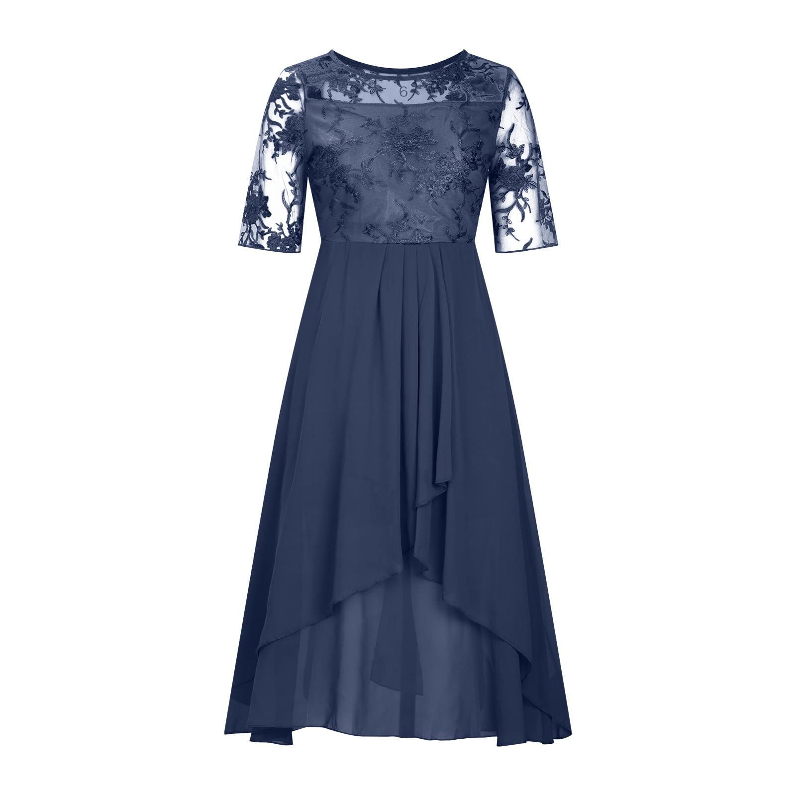 Singular Spitzenkleid Chiffon Brautjungfer Green-5
