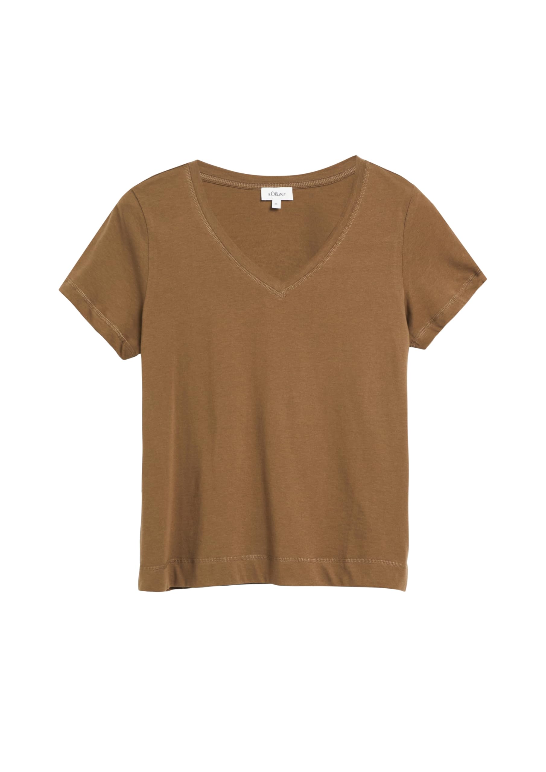 s.Oliver Red Label T-Shirt 44 beige aus Baumwolle