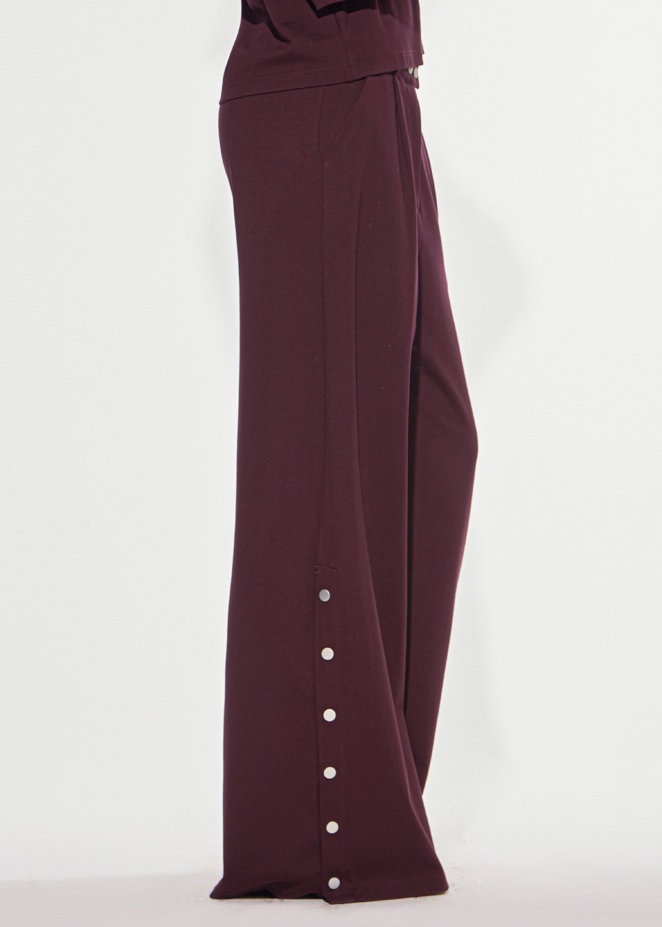Denny Rose Punto Milano Palazzohose Red Wine mit Knöpfen
