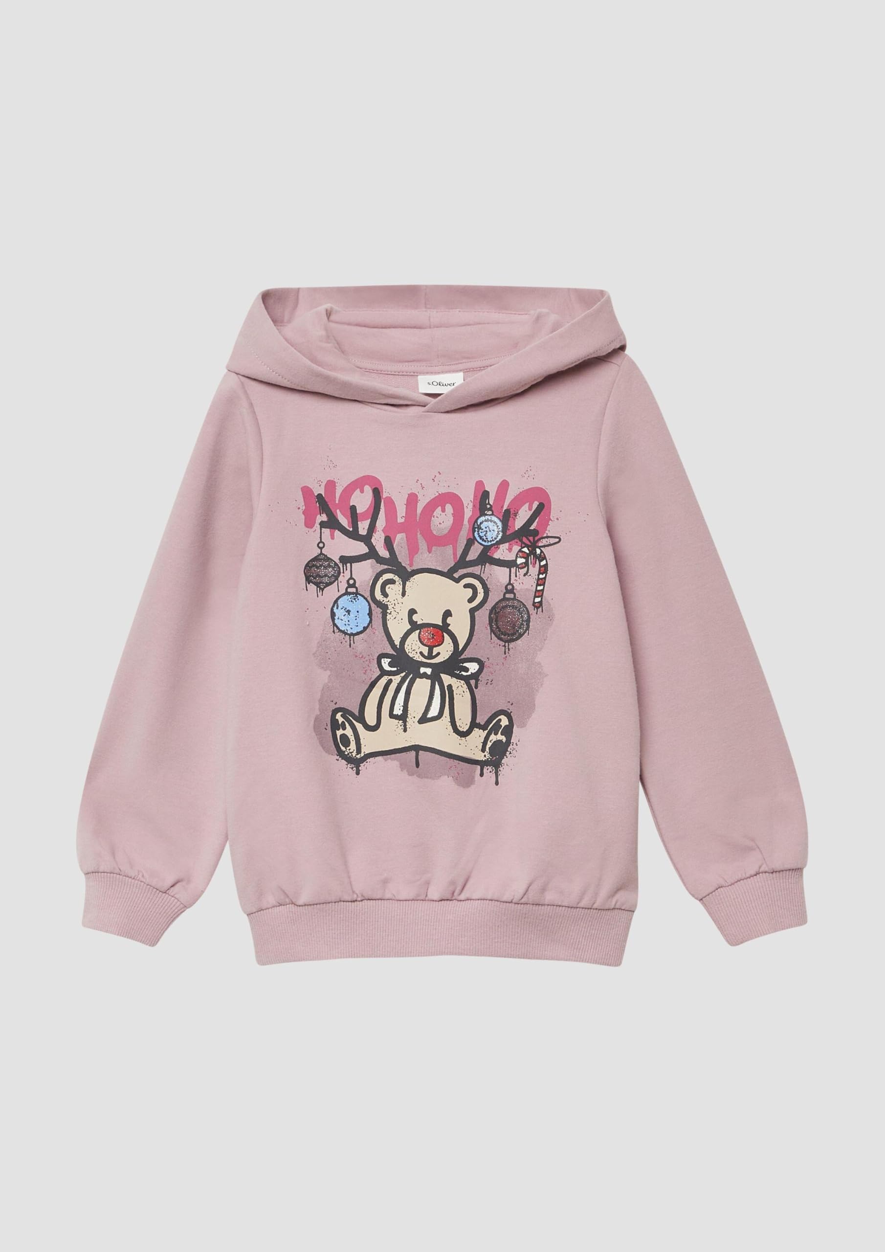 s.Oliver Junior Hoodie Weihnachtsprint rosa Mädchen festlich
