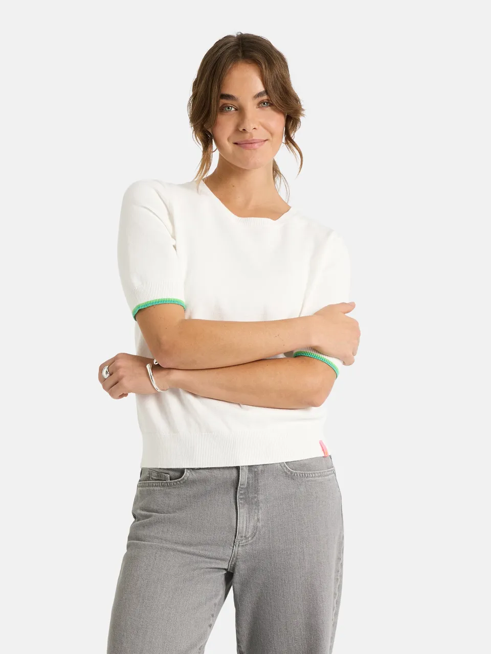 Lieblingsstück TalviL Kurzarm-Pullover Viskosemix offwhite