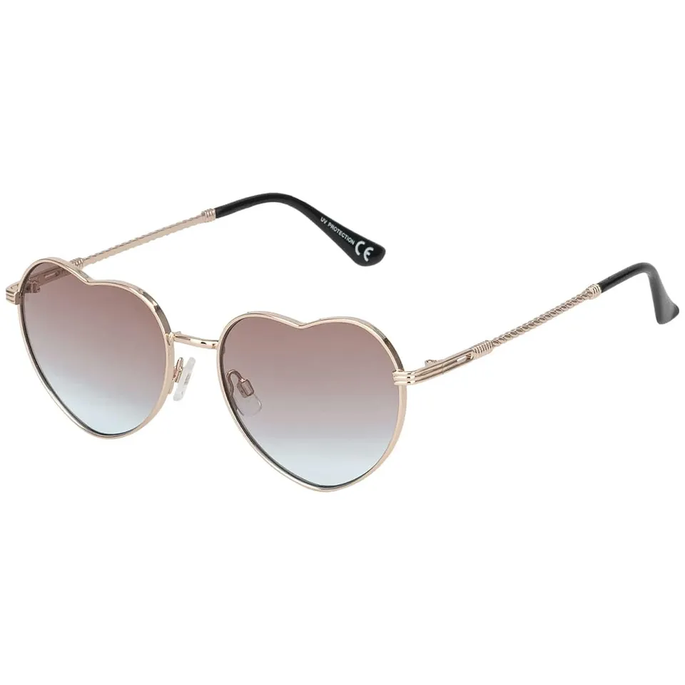 BEZLIT Herz Sonnenbrille Braun-Blau Metall Verlauf