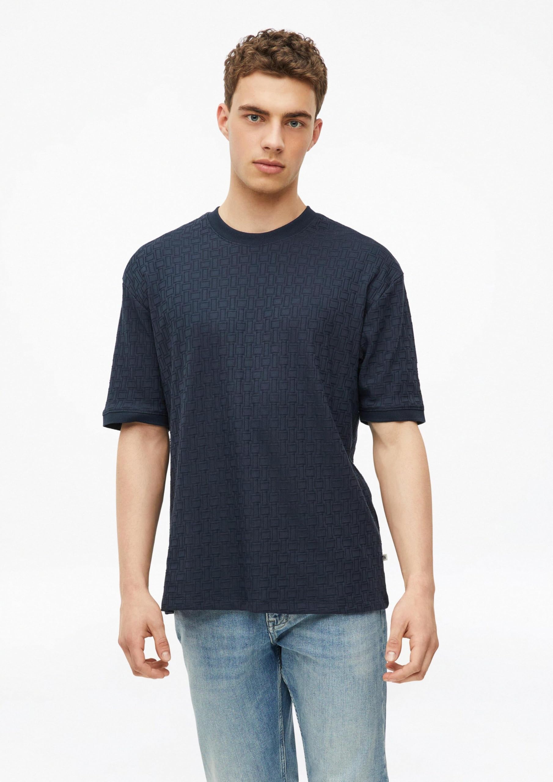 s.Oliver Junior Herren T-Shirt Jacquard Crew Neck Relaxed Fit