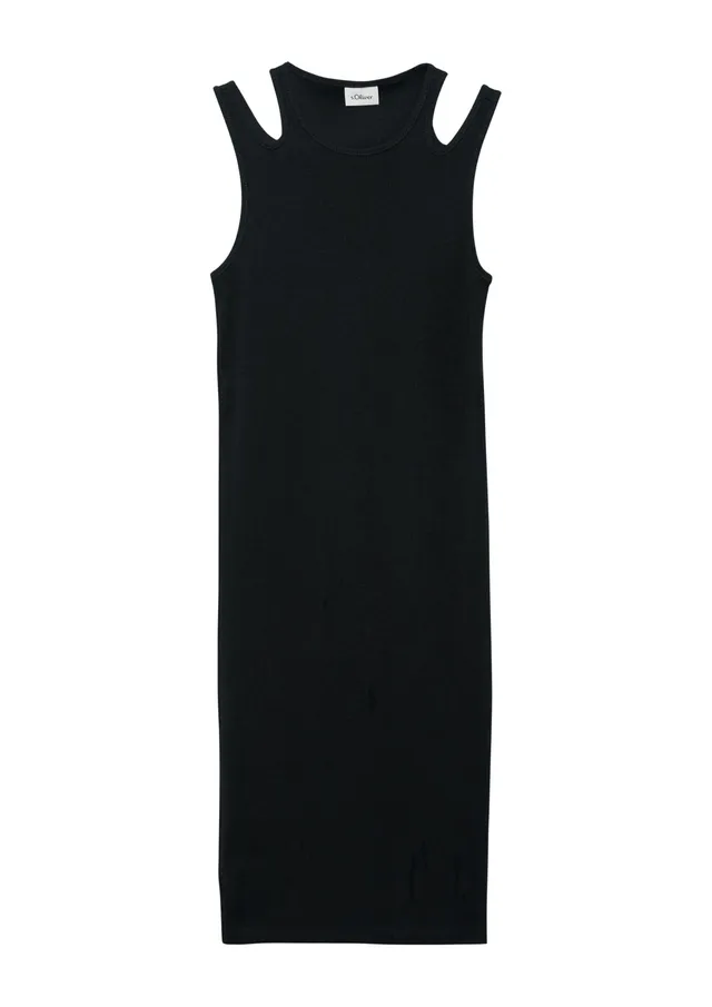 s.Oliver RED LABEL Kleid Ripp Slim-Fit Cut-Outs Gr.170 navy