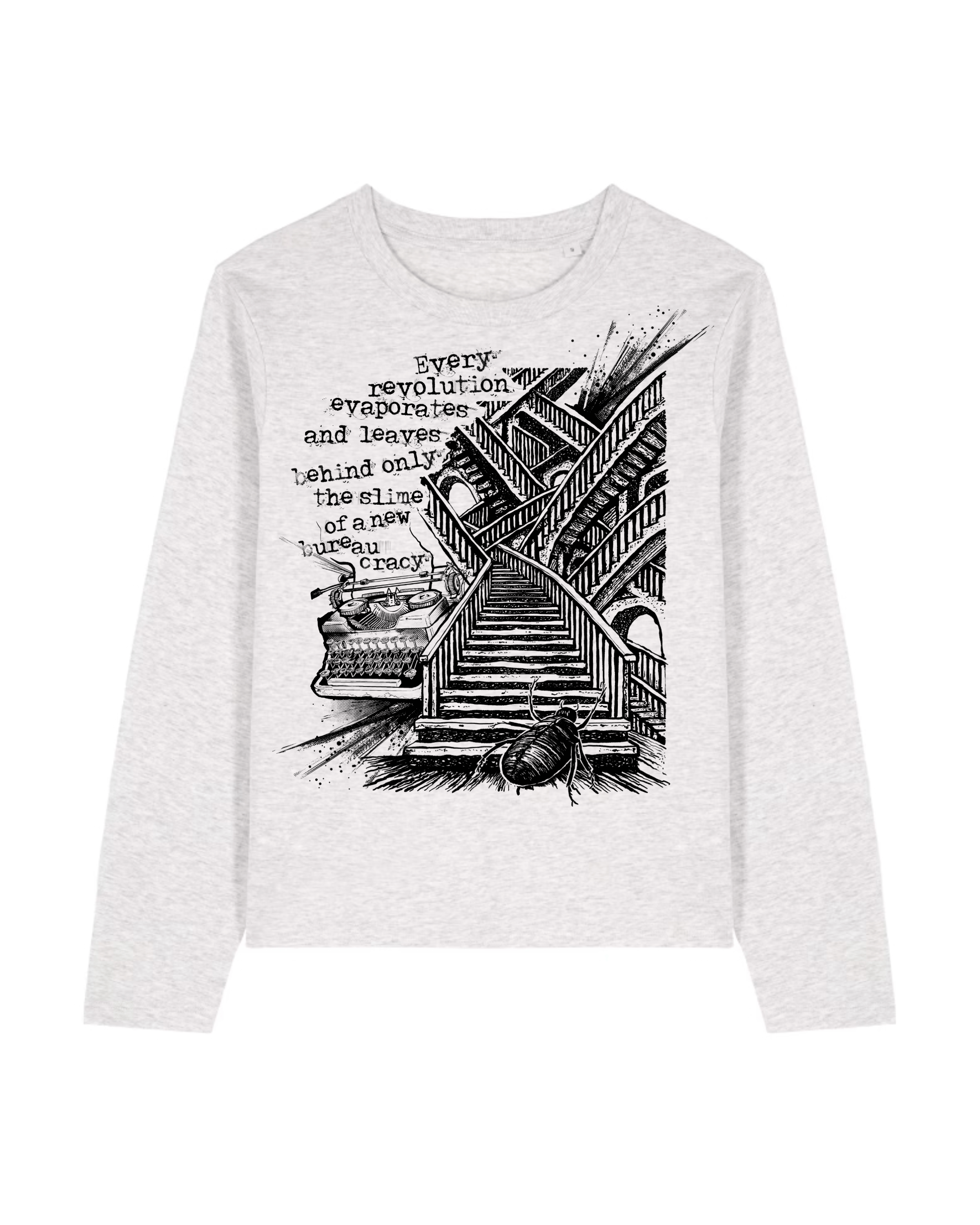 dna merch Frauen Die Verwandlung Langarmshirt Weiß Kafka