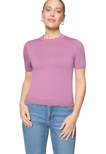 zero Kurzarmpullover Wellensaum Smoky Grape 40