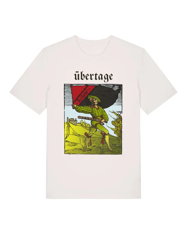 Uebertage Fryheit T-Shirt Unisex Vintage White Frontprint