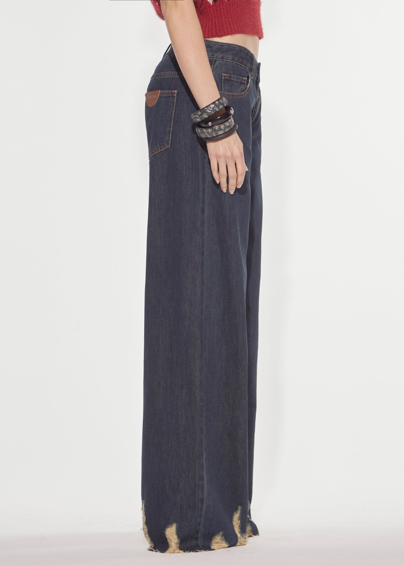 Denny Rose Relaxed Jeans dunkelblau Distressed