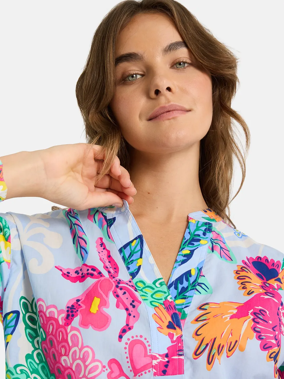 Lieblingsstück EdanaL Bluse Baumwolle hellblau Print