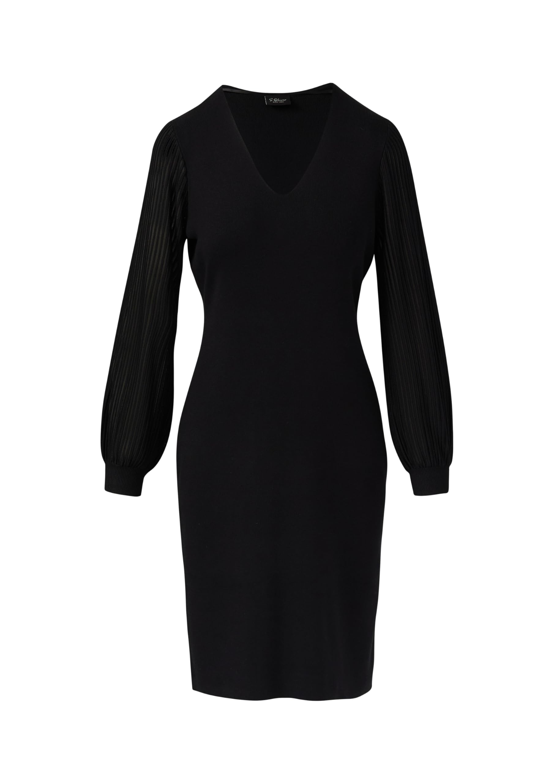 s.Oliver Viskosemix Kleid figurumspielend transparente Ärmel