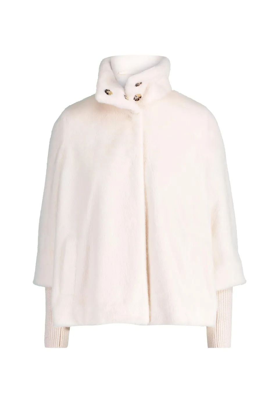 zero Fellimitat-Jacke Stehkragen 40 Eggnog warm