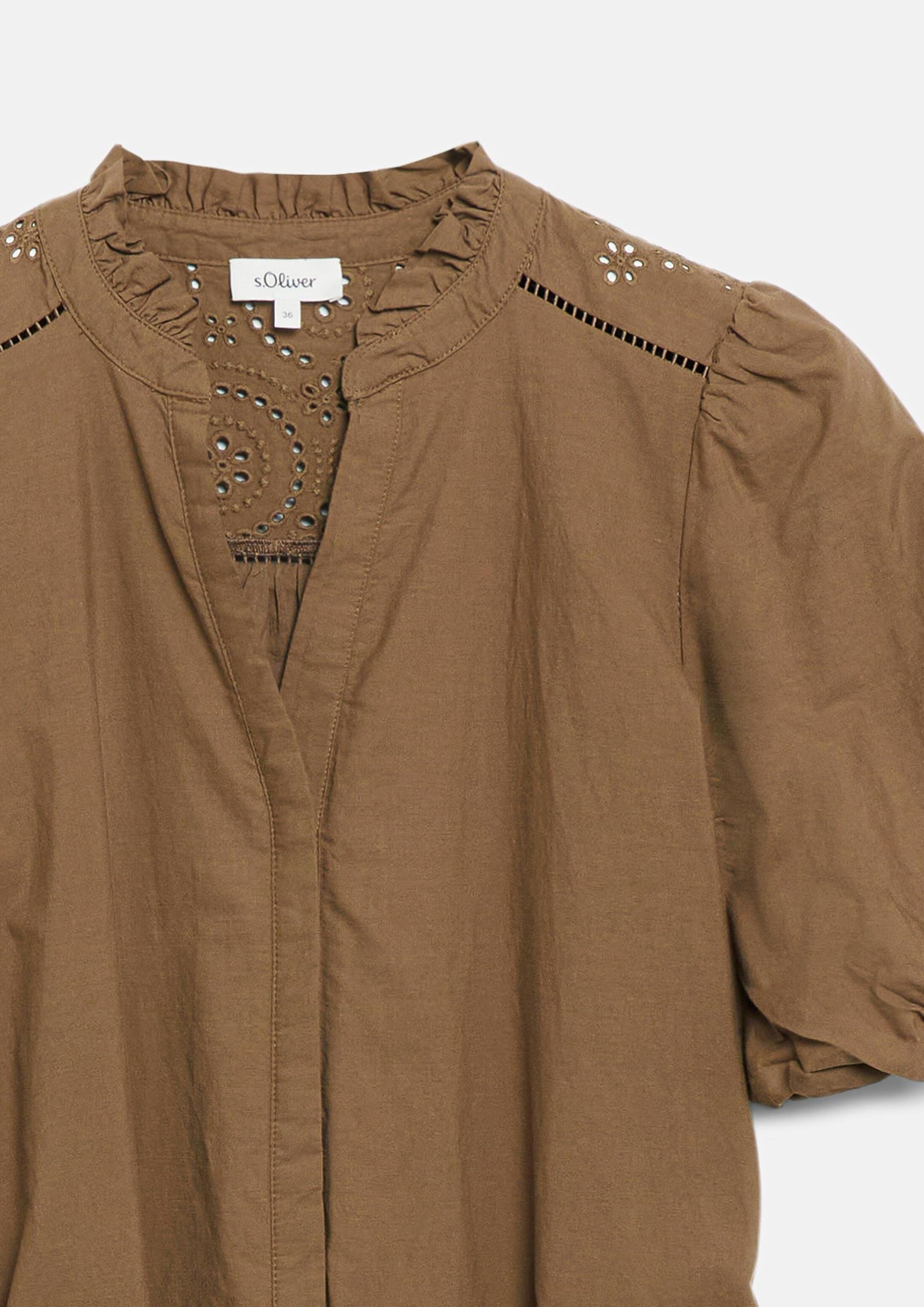 s.Oliver Red Label Kleid Lochstickerei Baumwolle weiß